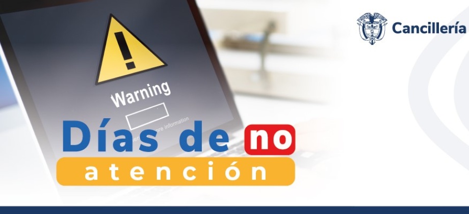 Embajada de Colombia en Rusia y su sección consular no tendrán atención el 29 y 30 de abril y 1, 9 y 10 de mayo de 2024